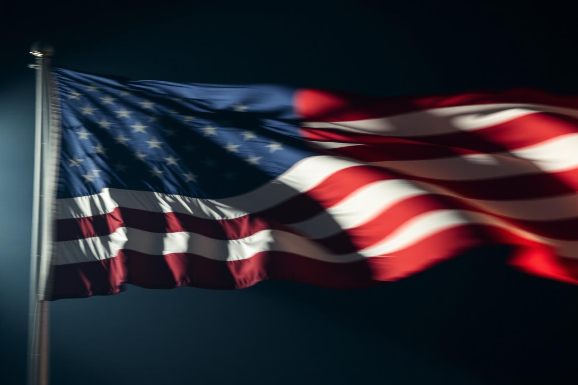 American flag waving